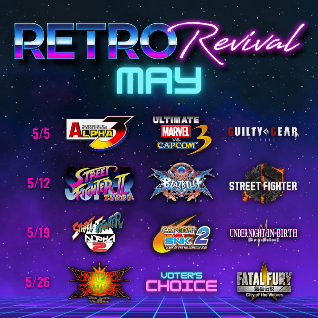 Retro Revival May Weekly Schedule