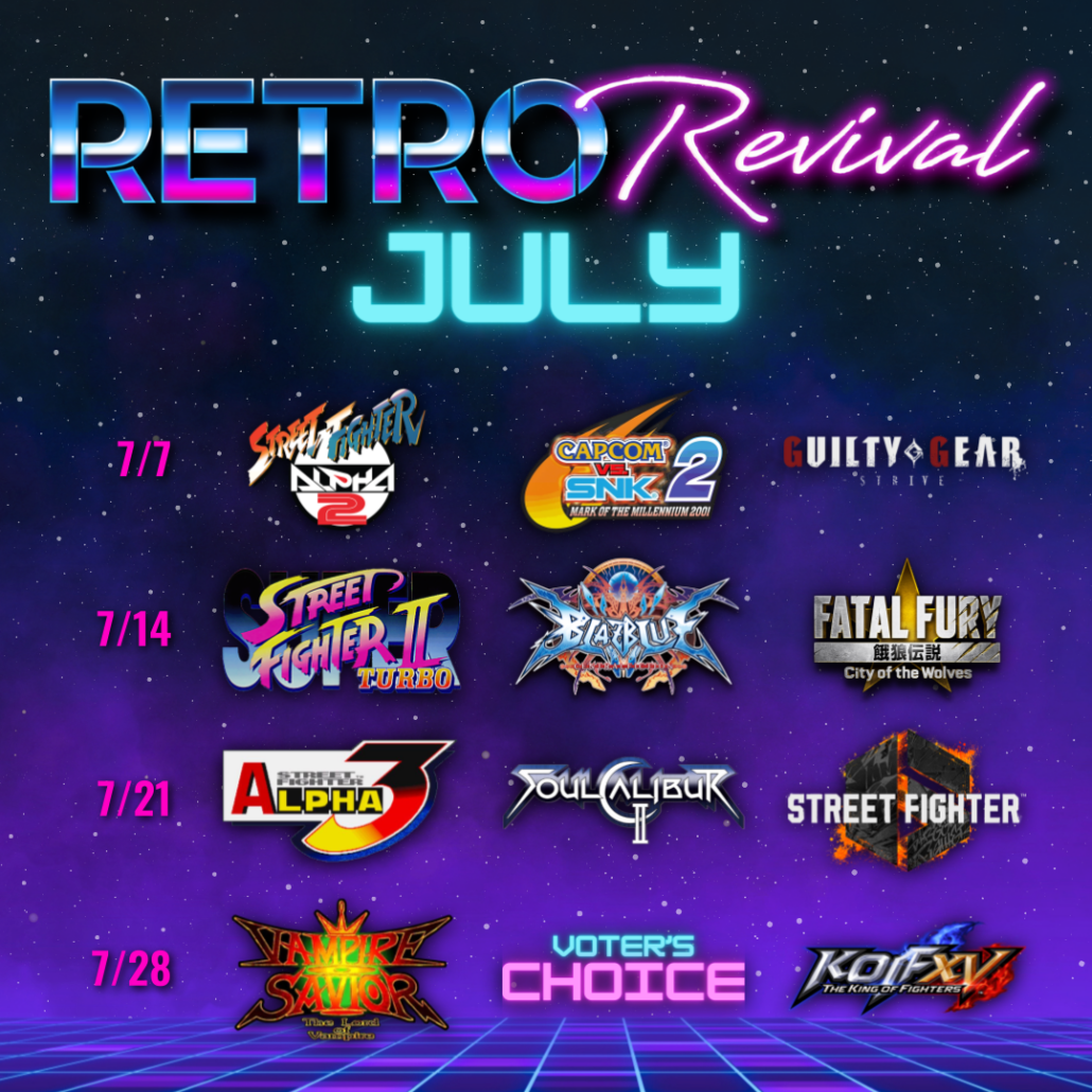 Retro Revival July Weekly Schedule