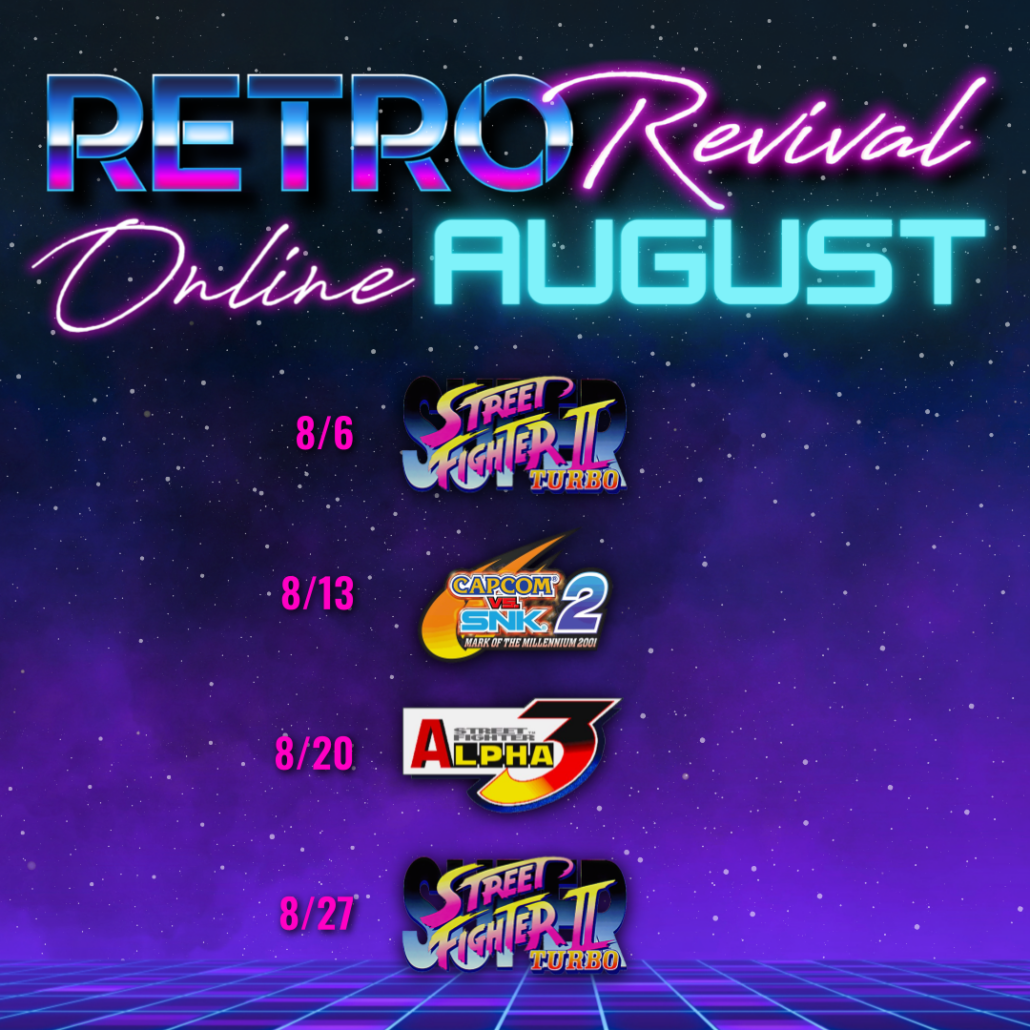 Retro Revival Online August Schedule